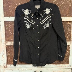 Double D Ranch Black Sheer Blouse
